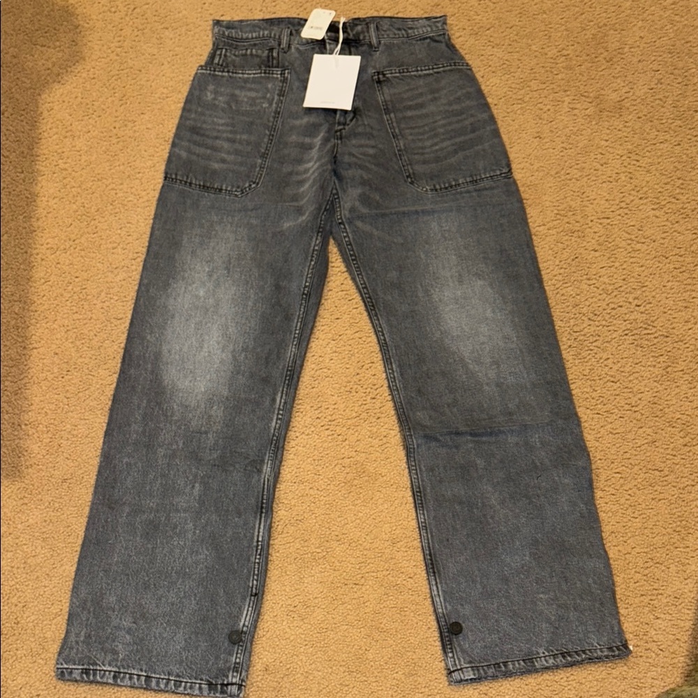 Free People Blue Wide Leg Jeans